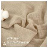 LAMIT Brown Linen Curtains 90 inch for Bedroom, Soft Thick Light Filtering Boho Window Textured Burlap Drapes with Bronze Grommet for Living Room Farmhouse, 2 Panels Set, 52 x 90 Inch - Retail: $30