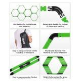 GHB Hex Agility Rings Speed Rings with Carrying Bag 6 Set Portable Hexagon Rings, Agility Ladder for Agility Footwork Training (Green)