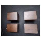4 Pack Natural Solid Wood Bed Risers, Square Wood Furniture Lifters