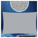 ShadeMart 14ft x 14ft Grey Waterproof Shade Sail Square Rectangle Sun Shade Sail 95percent UV Resistant Canopy Awning Shelter Custom Size Sunshade for Backyard Patio Deck Balcony Pergola Garden - Reta