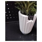 Hollyone Artificial Succulents Plants Set of 2 Faux Succulents 9\ Fake Succulent Plants in Ceramic Pot Succulent Plant for Desk Modern Home Living Room Office Table Shelf Bathroom Decor - Retail: $26i