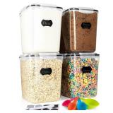 Storeganize Flour Sugar Storage Containers (5.3L4pk) Great Rice Canisters Sets For The Kitchen pantry, Large Food Storage Containers With Lids Airtight - Retail: $21