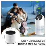 2-pack M02 Replacement Filters for MOOKA M02 Air Purifier - 3 Stages Filtration System (Pre-Filter + H13 True HEPA + Activated Carbon)