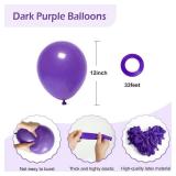 FOTIOMRG Dark Purple Balloons 12 inch, 50 Pack Deep Purple Latex Party Balloons Helium Quality for Birthday Butterfly Halloween Party Decorations (with Purple Ribbon) - Retail: $6
