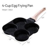 CAROTE Egg Pan Omelette Pan, 4-Cup Nonstick Granite Omelette Skillet - Pancake Pan and Healthy Egg Cooker Suitable for Gas Stove and Induction Cookware, Black - Retail: $30