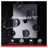 Soonjet Invisible Armor for MacBook Air 15 inch Case M4 M3 M2 2025 2024 2023 [Same as Bare Device] [Scientific Slim] Hard Shell Laptop Cover A3241 A3114 A2941 - Clear - Retail: $29