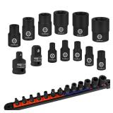 HORUSDY E-Torx Socket Set 13-Piece External Socket Set | 11-Piece Female E-Torx Sockets (E4-E20) Star Socket Set | 2-Piece Impact Socket Adapter Set - Retail: $9
