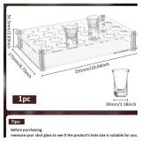 HOBBIESAY 24 Hole Acrylic Shot Glass Holder 1.18 inch Hole Tequila Glasses Cup Rack Shot Glass Serving Whiskey Shots Glasses Base with Iron Fitting for Party Bar Club Family Gathering Collection - Ret
