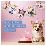 Light Autumn Dog Birthday Banner - Pet Party Supplies Multicolor - Theme Birthday Decorations - Puppy Party Decorations - Decoration for All Dog Lovers - 4.8 x 5.9 Inch for Each of The 8 Dogs