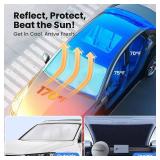 Magnelex Car Windshield Sunshade | Innovative No-Light-Pass Technology for Maximum Protection | Foldable Sun Shade Keeps Your Vehicle Cool | Fit for Cars, Trucks, and SUVs | Large (63 x 33.8 in) - Ret