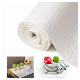 Beautysaid Shelf and Drawer Liner for Kitchen Cabinet, Non Adhesive Non Slip Shelf Paper Waterproof Washable Thickened for Dresser Pantry Shelve Bathroom Protector Liner(White,12 in x 10 FT) - Retail: