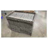 Gray Wicker Cat House with Cushion (missing screws) - Retail: $45