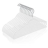 TIMMY 50 Plastic Hangers 17.7 Inch Non-Slip, Space Saving Closet Organizers, Heavy Duty Slim Hangers for Pants, Shirts, Coats (White, Ultra Thin and Durable) - Retail: $32