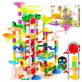 JOYIN 236Pcs Glowing Marble Run with Motorized Elevator- Construction Building Blocks Toys with 30 Glow in The Dark Plastic Marbles, STEM Toy for Boys and Girls Gift for Christmas - Retail: $40