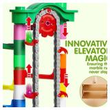 JOYIN 236Pcs Glowing Marble Run with Motorized Elevator- Construction Building Blocks Toys with 30 Glow in The Dark Plastic Marbles, STEM Toy for Boys and Girls Gift for Christmas - Retail: $40
