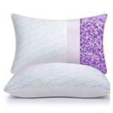 WISHSMILE Cooling Pillows Queen Size Set of 2, Memory Foam Pillows with Zipper, Adjustable Firmness for Sleeping Cool Cold Pillow to Hot, Side, Back and Stomach Sleepers, 2 Pack, 20x30 - Retail: $38