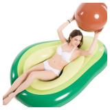Jasonwell Inflatable Avocado Pool Float Floatie with Ball Water Fun Large Blow Up Summer Beach Swimming Floaty Party Toys Lounge Raft for Adults (XL) - Retail: $26