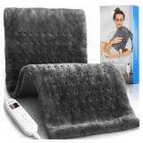 RENPHO Heating Pad for Back Pain and Period Cramps, FSA Eligible, Christmas Gifts for Women Men Mom Dad,12\ x24 Electric Heat Pad for Neck and Shoulder, HSA Store, ETL Certified, Gray - Retail: $3