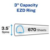 Avery Heavy-Duty View 3 Ring Binder, 3\ One Touch EZD Rings, 1 Pacific Blue Binder (79811) - Retail: $13in