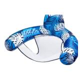 SLOOSH Inflatable Pool Noodle Chair,Pool Floats Chair Adult with Plant Pattern,Floating Water Hammock,Blow up Pool Noodles Rafts for Relaxing Swimming Party Summer Water Beach Lake Fun,Blue - Retail: 