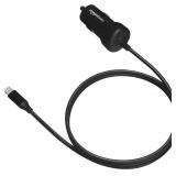 Amazon Basics 12W (5V, 2.4A) Car Charger with Lightning Cable (Straight) for iPhone and Apple Devices, 3 ft - Black - Retail: $10