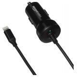 Amazon Basics 12W (5V, 2.4A) Car Charger with Lightning Cable (Straight) for iPhone and Apple Devices, 3 ft - Black - Retail: $10