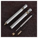 SMOOTHERPRO Superior Bolt Action Pen Six Edge Stainless Steel Barrel Brass Tips Compatible with Parker Refill for Tremor Parkinson Arthritic Hands Office EDC Pocket Signature (SS387) - Retail: $19