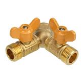 SHANOER Solid Brass Y Ball Valve Comfort Grip for Oil and Gas Hoses Connector Splitter Adapter - Retail: $14