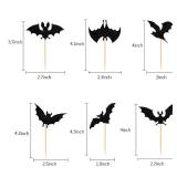 24 PCS Glitter Bat Cupcake Toppers for Halloween Party Decorations and Cake Decorations - Retail: $12
