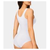 Nebility 2 Piece Shapewear Bodysuit for Women Tummy Control Slim Fit Sleeveless Round Neck Body Suit(BlackWhite 2pk,Medium-Large) - Retail: $28