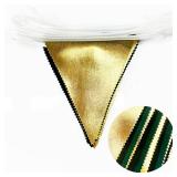 32Ft Gold Green Black Party Decorations Fabric Triangle Banner Flag Pennant Bunting Garland Streamers for Graduation Video Game Birthday Jungle Safari Baby Shower Wedding Outdoor Garden Decorations - 