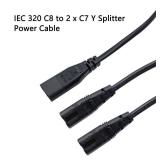 CableOrigin 2ft C8 to Dual C7 Y Split AC Power Cable Cord 1 in 2 Out Plug Connector - Retail: $10