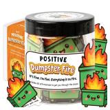 Positive Dumpster Fire Jar, Emotional Supports 60 Affirmation Cards for Women, Dumpster Fire Desk Accessories, Dumpster Fire Zen Garden, Coworker Gifts for Women, Best Gift for Boss - Retail: $13