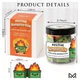 Positive Dumpster Fire Jar, Emotional Supports 60 Affirmation Cards for Women, Dumpster Fire Desk Accessories, Dumpster Fire Zen Garden, Coworker Gifts for Women, Best Gift for Boss - Retail: $13