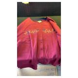 CNK designs 3X cardigan in red with a bird design -