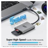 Acer SD Card Reader USB C, Dual Slots Type C to Memory Card Reader, Aluminum Micro SD Card Camera Adapter for MicroSD, SDHC, SDXC, Compatible with iPhone1615, MacBook, iPad Pro, Android, Laptop - Reta