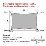 SUNNY GUARD Sun Shade Sail 12ftx16ft Rectangle Butter Cream UV Block Sunshade for Backyard Yard Deck Patio Garden Outdoor Activities and Facility(We Make Custom Size) - Retail: $50
