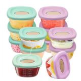 Leak-Proof Baby Food Storage Containers 12-Pack - 4oz BPA-Free Freezer and Microwave Safe Food Jars with Airtight Lids for Infants, Travel, Nurseries - Retail: $20