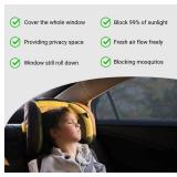 2Pack Car Window Mesh Screen 20\x43\in, Elastic Breathable Mesh Window Screen Sunshades Fit for Most Cars SUVs - Retail: $13in