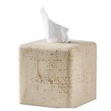 Natural Travertine Textures Tissue Box Cover Square for Home Decor,Resin Heavy Tissue Box Holder for Bathroom Countertop,Tabletop,Bedside Table,Office (Handmade of Resin) - Retail: $30