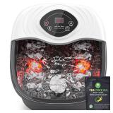 Foot Spa,Foot Bath Massager with Tea Tree Oil Foot Soak with Epsom Salt - with Heat, Bubbles and Vibration,Red Light,Medicine Box Digital Temperature Control 8 Acupressure Massage Points - Retail: $70