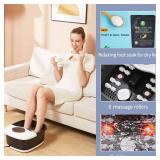 Foot Spa,Foot Bath Massager with Tea Tree Oil Foot Soak with Epsom Salt - with Heat, Bubbles and Vibration,Red Light,Medicine Box Digital Temperature Control 8 Acupressure Massage Points - Retail: $70