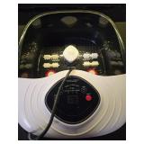 Foot Spa,Foot Bath Massager with Tea Tree Oil Foot Soak with Epsom Salt - with Heat, Bubbles and Vibration,Red Light,Medicine Box Digital Temperature Control 8 Acupressure Massage Points - Retail: $70