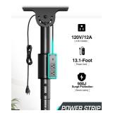 Greenstell Ceiling TV Mount with Power Outlet, TV Mount for 26-65 inch TVs, Ceiling Mount with 900J Surge Protection, Swivel, Tilt and 6 Height Adjustable, Max VESA 400x400mm, Holds up to 110Lbs - Ret