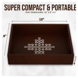 Coffee Table Tray with Handles, Return Gifts for Pooja, Return Gifts for Housewarming, Return Gifts, Indian Return Gifts, Indian Return Gifts for Pooja Bulk - 10\ X 8\in X 2\in Size (4, Brown)