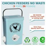 ?Tgeyd Chicken Feeder and Chicken Waterer Set (3 Gallon26 Pounds) - Hanging Automatic Chicken Feeder No Waste - Chicken Coop Accessories - Poultry Waterer MISSING HANDLE - Retail: $38