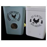 ?Tgeyd Chicken Feeder and Chicken Waterer Set (3 Gallon26 Pounds) - Hanging Automatic Chicken Feeder No Waste - Chicken Coop Accessories - Poultry Waterer MISSING HANDLE - Retail: $38