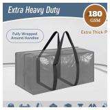 12 Pack Extra Heavy Duty Large Moving Bags with Strong Zipper and Comfortable Handles, Sturdy and Durable Clothes Storage Bags Totes Bins, Packing Moving Boxes for College Supplies, Black - Retail: $5