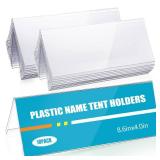 7 PCS Clear Table Card Holders 8.6\ x 4\in Acrylic Name Plates for Desks Table Tents Name Tents Table Name Cards Clear Office Desk Accessories Business Conference Meeting Room School Display Stand - R