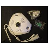 Inwerang 2MP Fish Eye POE IP Camera with Microphone Audio 360Degree Wide Angle,1.7mm Lens,65ft, Motion Detection Indoor Panorama Surveillance Security Camera(Compatible with Hikvision NVR) - Retail: $